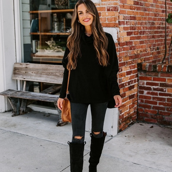 VICI Black Cowl Neck Sweater Trending Fall Winter Clothing Nordstrom Small - Picture 5 of 6